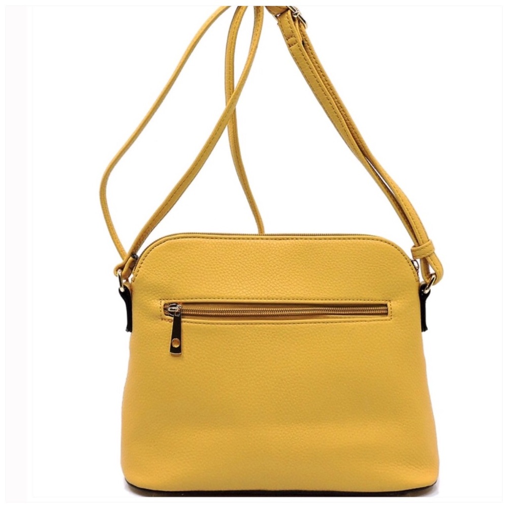 Champagne Silver Tassel Zip Dome Crossbody Bag - Picture 5 of 7